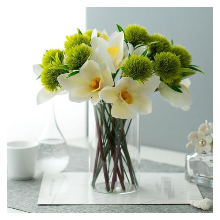 Kunstblumen Modernes nordisches Kunstblumenarrangement – ​​Glas, Silikagel und PU, Elegantes Dekor für Wohnzimmer, Esstische für jeden Anlass