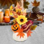 Halloween-Kürbisse, Ahornblätter, Ornament, Herbsternte, Dekor, neuartiges dekoratives Handwerk, Esstisch-Mittelstück für Geschäft und Büro, Style C