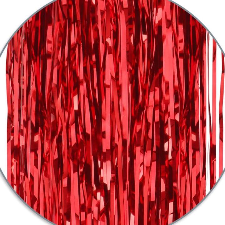 5x Klatergoud voor Kerstmis - Klatergoudkrans in rood - kerstversiering voor de kerstboom - 50 cm (rood - 05 stuks)