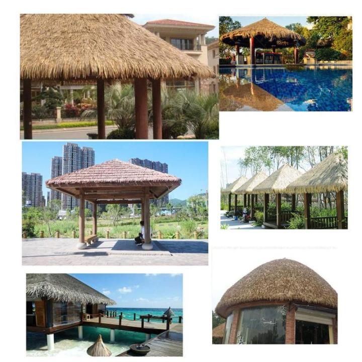 Fake Thatch Simulation Kunststoff Thatch Fliesen PVC Thatch Dekoratives Dach Kunststoff Thatch Schuppen Farm Sun-Proof und wärmeisolierend Strohdach künstliche Thatch