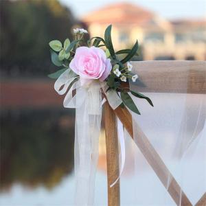 Künstliche Stuhllehne, Blumenarrangement, mehrfarbig, für den Außenbereich, Hochzeit, Stuhl, Dekoration, Hochzeitsdekoration