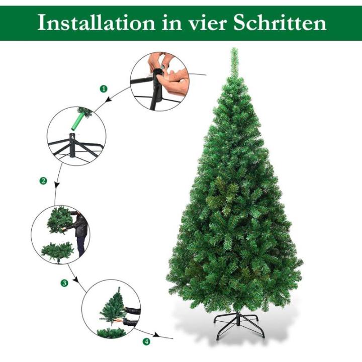 Kunstkerstboom, dennenboom met metalen standaard, pvc-naalden, kunstboom, ideaal voor thuis, kantoor, winkels en hotels, groen
