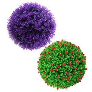 2St Dekorative Grasbälle für den Garten Simulation von Pflanzenkugeln künstlicher Formschnitt Garden Decoration Künstliche Pflanzenkugel Dekorative Kugeln imitierter Grasball