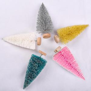 50 stuks mini-kerstboom, dennenboom, kunstkerstboom, tafel, dennenboom, kleine miniatuur, dennenboom, met sneeuweffect, glitter, roze, goud, wit, zilver, blauw, kerstdecoratie, Ker