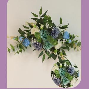 Hängende Blumen for Die Eröffnungszeremonie, Bühne Und T-Bühne Fertiges Blumenarrangement, Willkommensschild Und Hängende Blumen Auf Der Plakatwand(Roze)