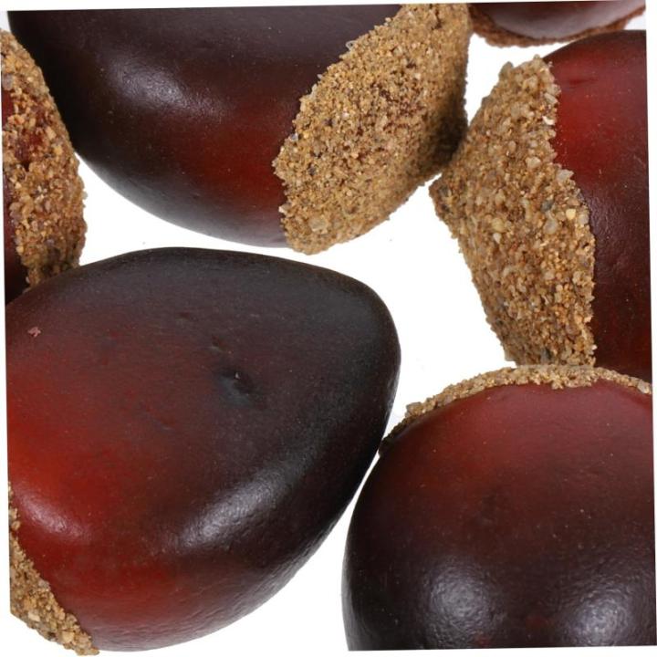 3 Sätze Schaumkastanie Simulationsnüsse Künstliche Kastaniendekorationen Kastanien-tischstreuung Künstliche Küchennahrung Schaumfruchtmodell Falsche Nuss Coffee 30 Stück * 3