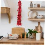 5st Chili-Pfeffer-modelldekoration Scharfe Chilischote Aufschäumen Falsches Scharfes Chili Künstliche Limetten Tischgirlande Gemüsespielzeug Vorgeben Tür Puzzle Spielen Rot Sch