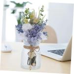 1 Satz Simulierte Vasenornamente Hochzeitsfeier Blumendekor Blumenstraußdekoration Zum Selbermachen Zarte Simulierte Blumen Blumenrequisite Gefälschte Blumen Keramikvase Holz