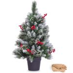 Kleine kerstboom 3 voet, 3 voet kerstboom met decoraties, volledige en realistische kunstijskralen, geef het geheel een bijzonder kersttintje