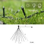 3 m kerstboomverlichting met ring, 10 slingers en piek-ster, 360 led-lampjes, lichtketting, dennenboom, kerstboom lichten met 8 modi, warm wit