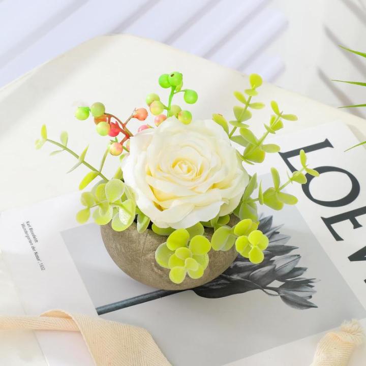 Künstliche Blume (2, Weiße Rose)