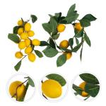 8 STK Simulation Zitronenrattan Sommerdekoration Sommergrüne Girlande Sommerkranz Vor Der Haustür Gelbe Girlande Szene Sommerliche Zitronengirlande Obstpflanzen Yellow Plastik