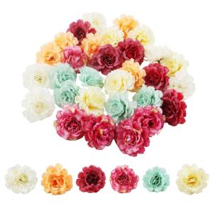 voor decoratie, 5 x 5 x 3,5 cm, voor binnen, zacht en natuurlijk, 6 kleuren, voor bruiloft, bruidsboeketten, feest, huis, kamer, decoratie, rododendron, 30 stuks