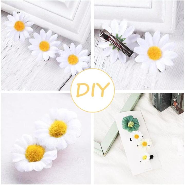 100 stuks , lentebloemen, decoratie, 4,5 cm, , madeliefjes, bloemkoppen, decoratie, bloemen, knutselen voor het decoreren van tuin, bruiloftsfeest, knutselen (wit)