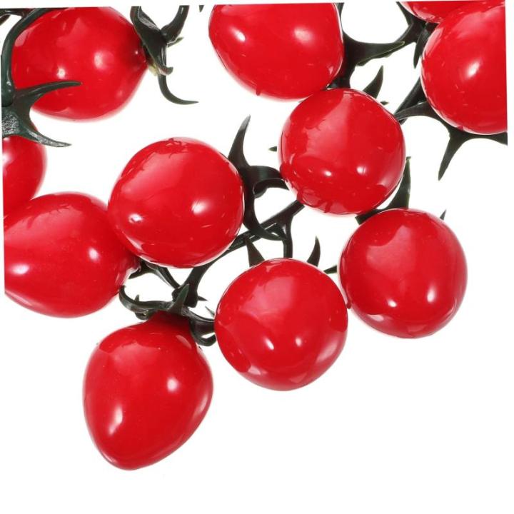 4 Stück Schnur Künstliche Kirschtomaten Künstliche Früchte Künstliche Früchte Gelbe Dekorationen Künstliche Pflanzendekoration Simulierte Tomaten Miniatur Dekoration Heim