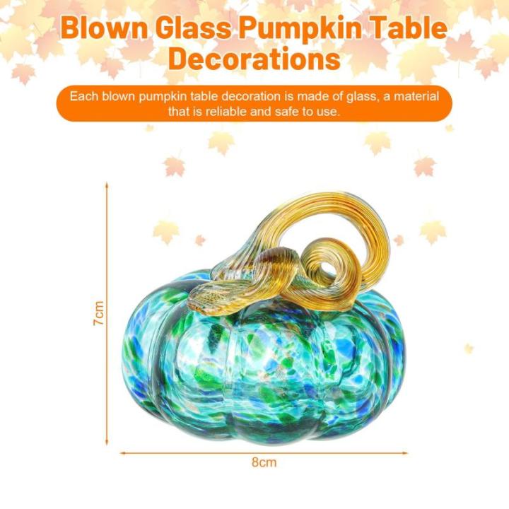 Herbstdeko Tischdeko Glas Kürbis,Herbst Dekoration Kürbisfigur für Herbsternte Dekor,8cm Glas Kürbis Sammelfiguren Tischakzent für Tischdeko,Erntedankfest Thanksgiving Hallowe