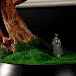 Künstlicher Bonsai-Baum Künstlicher Bonsai-Baum, 53,3 cm, künstlicher Bonsai-Kiefernbaum, lebensechter Stamm, künstliche Pflanzen-Dekoration, in schwarzem Pflanzgefäß Künstl