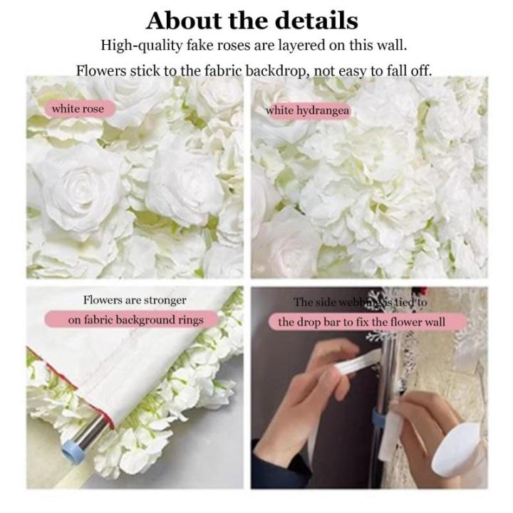 2 M * 2 M / 6,5 * 6,5 FTKünstlicher Blumenhintergrund Wandstoff Hintergrund Blumenwand, Blumenarrangement Blumenwandpaneel-Set, Seidenhortensien-Blumenpaneel Für Fotohintergrund(