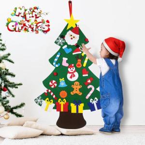 Filz Weihnachtsbaum Set DIY Filz Weihnachtsbaum Set Falt Filz Weihnachtsbaum Dekoration DIY Filz Deko Weihnachtsbaum Für Kinder mit Abnehmbaren Hängenden Ornamenten für Home/Tü