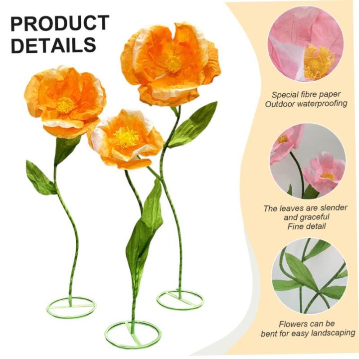 Künstliche Blüten, riesige Blumen 55-71 Zoll, große künstliche Blüten mit Stielen, orange Langen Stamm Seidene gefälschte Blumen