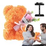 Valentijnsdag rozenbeer cadeau voor haar rozenbeer schattige teddybeer, kunstrozenbeer met rozenboeket, romantische rozen teddybeer cadeau voor Kerstmis