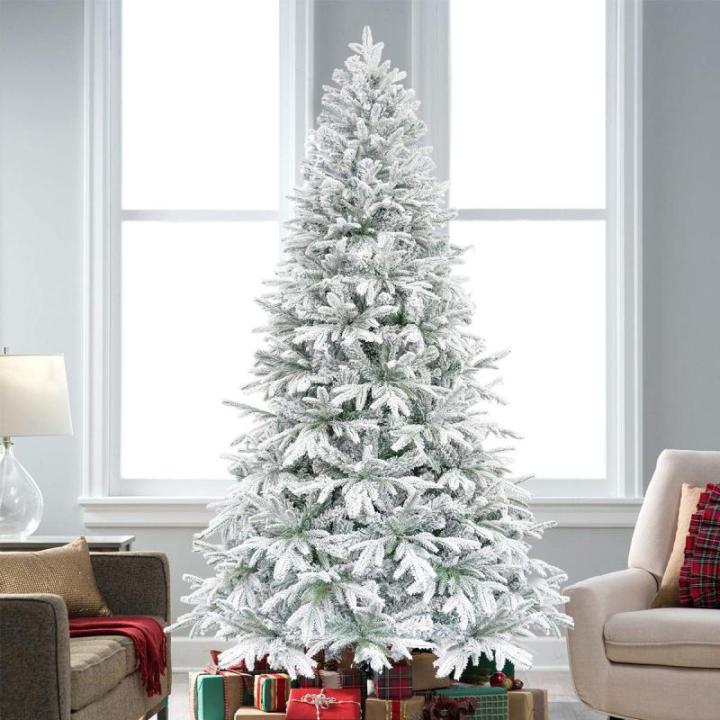 Kunstkerstboom, kunstdennenboom, 230 cm, standaard, kunstdennenboom met sneeuw, dennenboom, Kerstmis (besneeuwd, 230 cm)