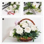Kunstrozen, 10 stuks realistische zijden bloemen, enkele lange steel, namaakrozen, bruidsboeket voor bruiloft, thuis, feest, arrangement, hotel, tuindecoratie (wit, 51 cm)
