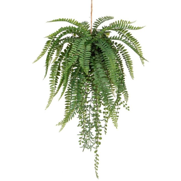 Kunstmatige hangplant van 35 cm met henneptouw, nepplanten, Boston-varen, hangende planten voor binnen, voor thuis, keuken, badkamer, wanddecoraties