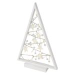 Lichtgevende kerstboom van hout, 15 leds, warm wit licht, kerstdecoratie, IP20 voor binnen, werkt op batterijen (2 x AA), levensduur 10.000 uur, 6/18 uur timer, 0,45 watt, 20 x 30 