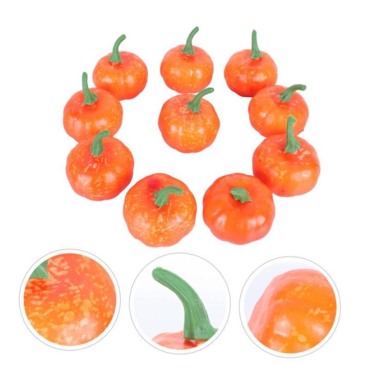 8 Sätze Künstlicher Kürbis Mini-kürbis-Requisiten Halloween-Kranz Halloween Kürbis Halloween Pumpkin Nachgeahmte Kürbisstütze Naturgetreues Kürbisdekor Plastik Yellow 10 St