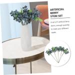 5St künstliche Beeren langstielige Beerenpflücker Beerenstängel Weihnachtsschaumbeere künstliche Blumen künstliche blüten Simulation Beerenzweig Heidelbeerstiel Plastik Blue