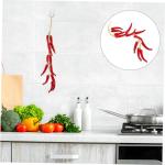 Schnur Künstlicher roter Pfeffer Peperoncini-Paprikaschoten gefälschtes Chili-Modell rote Wohndekoration falsches Gemüse-Chili Küche hängendes Chili Küche zum Aufhängen Ldpe