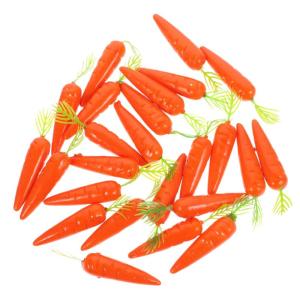 2 Sätze Karotte Gefälschte Gemüserequisiten Miniatur-tierfiguren Künstliches Pflanzendekor Mini-gemüse Mini-plüschtiere Minifiguren Möhren Schaumstoff Styropor 25 Stück * 2