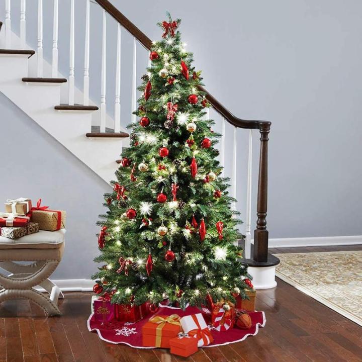 75 cm kerstboomrok rood jute kerstboomtapijt ornamenten decoratie voor Kerstmis