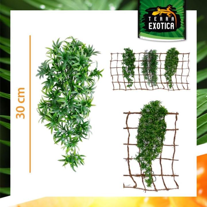 Kunstplant cannabis/hennep, hangplant voor terraria, als verstopplaats voor je terrarium, The Wind Claw Blaven, wijnstok 30-60 cm (medium 40 cm)