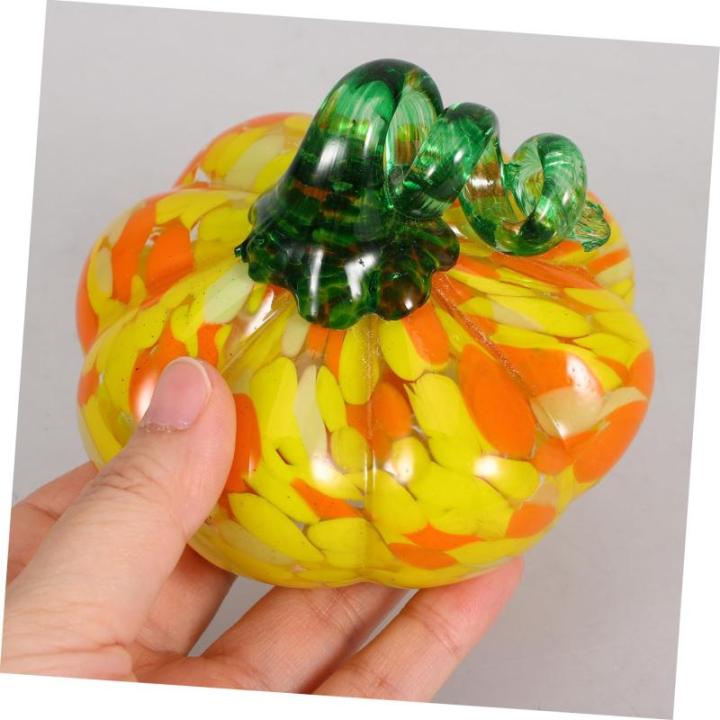 5st Kürbishandwerk Herbsternte Kürbisdekor Kürbis-Requisite Kürbis Ernten Kürbis Im Herbst Tisch-kürbis-Figur Kürbis-tischdekoration Thanksgiving-kürbis-Dekorationen Glas