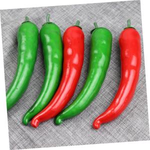 5 Sätze Simulationsmodell Paprika Falscher Chili Schäumt Chili Auf Food-Modell-Requisite Realistische Paprika Gefälschte Chilischoten Gemüse Falsches Chili Poly-Drache 5 Stück