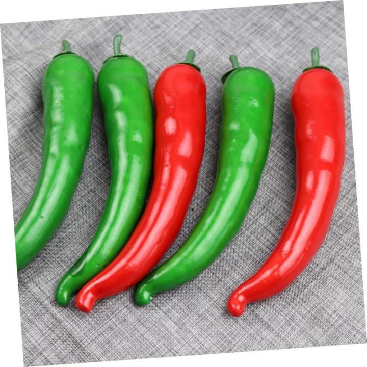 5 Sätze Simulationsmodell Paprika Falscher Chili Schäumt Chili Auf Food-Modell-Requisite Realistische Paprika Gefälschte Chilischoten Gemüse Falsches Chili Poly-Drache 5 Stück