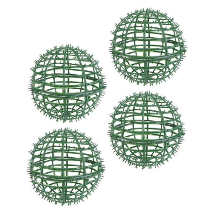1 Satz Blumenarrangement Kreisrahmen Mooskugelkäfig Topiary Sphäre Rahmen Kleine Formschnittkugeln Draht-Topiary-Kugel Kugelkäfig Aus Buchsbaum Anlage Gestell Plastik Green 4 St