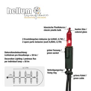 833577 Lichtsnoer voor , 35 lampjes, 5,1 m, kerstboom, lichtketting, kleurrijk, mini-lichtketting voor ramen, kerstdecoratie, kaarsen lichtketting met stekker, lichtsnoer, stopcont