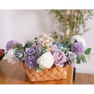 Kunstbloemkoppen, rozen, pioenrozen, dahlia's, bloemhoofden, zijden bloemen, voor feest, doe-het-zelf bruid, bruiloft, bloemstukken, combo decoratie (paars)
