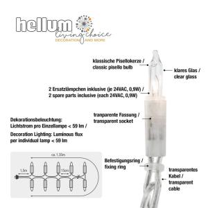 831191 Lichtketting voor op stroom, 10, mini lichtketting met 10 vervangingslampen heldere warme verlichting, lengte 1,35 m, met transparante kabel, lichtketting met 10 lichtpunten