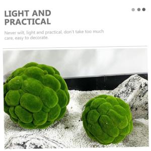 2St Dekorationen aus Mooskugeln Garten moos dekor Moosball Moosdekor grünes Moos Living Room Decoration Garden Decor dekorative moosige Kugel grünes Weihnachtsmoos Beflockung Gre