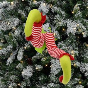 Gevulde kerst-elfpoten, kerstdecoratie-rekwisieten, flanel ivoor in boomdecoratie, kerstfeestversiering voor binnen en buiten