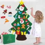Filz Weihnachtsbaum Set DIY Filz Weihnachtsbaum Set Falt Filz Weihnachtsbaum Dekoration DIY Filz Deko Weihnachtsbaum Für Kinder mit Abnehmbaren Hängenden Ornamenten für Home/Tü