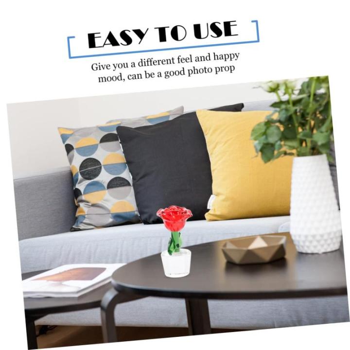 Ornamente Künstlicher Blumenstrauß Pflanzen dekor Dekorationen für Hochzeitszeremonien Fengshui bürodeko büro Dekoration Love Rosenstatue aus Kristall Kristallrose schmücken