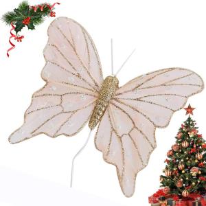 3 Pcs Silber Ornamente Für Weihnachtsbaum, Weihnachten Weihnachtsstern Künstliche Blumen Dekorationen, für Weiß Silber Weihnachtsbaum Wreaths Floral Geschenk Winter Hochzeit Ur