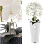 Kunstorchidee cascade boeket wit in pot wit H 110 cm thuiskantoor decoratie, kunstplant orchidee, kunstbloem, kunstorchidee in pot