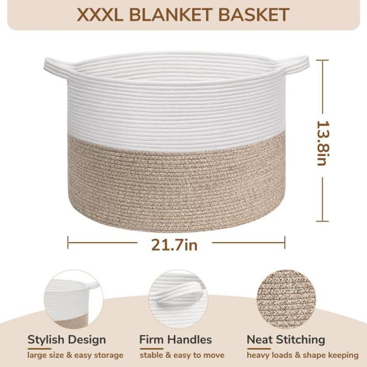 Opbergmand, opbergmand kinderkamer, wasmand kinderen, grote mand, kerstboommand, mand voor dekens, babyspeelgoed, gevlochten mand, 55 x 35 cm, bruin