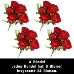 Kunstblumen wie Echt Künstliche Pfingstrosen Vintage Blumen Pfingstrosen mit Stielen für Hochzeitsdekoration Brautstrauß Arrangement 24 Stück 0802